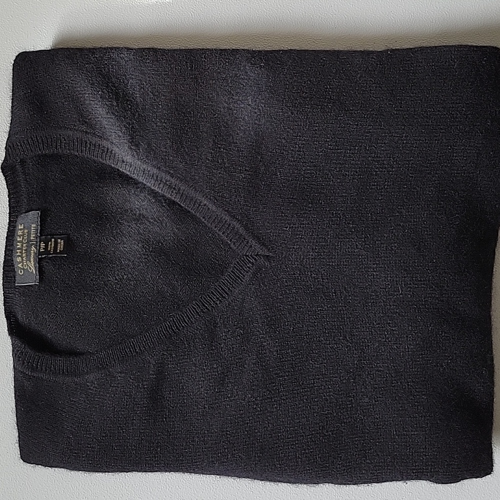 100% Black Cashmere Petite Sweater